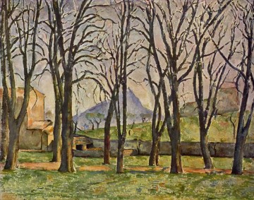 地味なシーン Painting - ジャ・ド・ブファン・ポール・セザンヌの栗の木風景